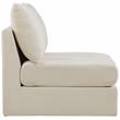 Bowery Hill Contemporary Deep Channel Tufted Soft Cream Velvet Armless