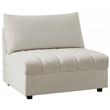 Bowery Hill Contemporary Deep Channel Tufted Soft Cream Velvet Armless