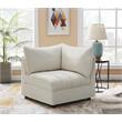 Bowery Hill Contemporary Deep Channel Tufted Soft Cream Velvet Corner