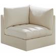 Bowery Hill Contemporary Deep Channel Tufted Soft Cream Velvet Corner