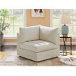 Bowery Hill Contemporary Deep Channel Tufted Soft Cream Velvet Corner
