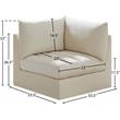 Bowery Hill Contemporary Deep Channel Tufted Soft Cream Velvet Corner