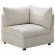 Bowery Hill Contemporary Deep Channel Tufted Soft Cream Velvet Corner