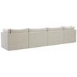 Bowery Hill Contemporary Deep Channel Tufted Soft Cream Velvet Modular Sofa