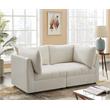 Bowery Hill Contemporary Deep Channel Tufted Soft Cream Velvet Modular Sofa