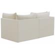 Bowery Hill Contemporary Deep Channel Tufted Soft Cream Velvet Modular Sofa
