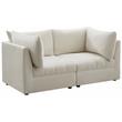 Bowery Hill Contemporary Deep Channel Tufted Soft Cream Velvet Modular Sofa