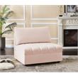 Bowery Hill Contemporary Deep Channel Tufted Soft Pink Velvet Armless