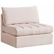 Bowery Hill Contemporary Deep Channel Tufted Soft Pink Velvet Armless