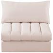 Bowery Hill Contemporary Deep Channel Tufted Soft Pink Velvet Armless