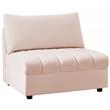 Bowery Hill Contemporary Deep Channel Tufted Soft Pink Velvet Armless