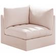 Bowery Hill Contemporary Deep Channel Tufted Soft Pink Velvet Corner