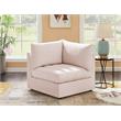 Bowery Hill Contemporary Deep Channel Tufted Soft Pink Velvet Corner