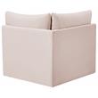 Bowery Hill Contemporary Deep Channel Tufted Soft Pink Velvet Corner