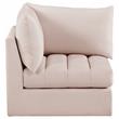 Bowery Hill Contemporary Deep Channel Tufted Soft Pink Velvet Corner