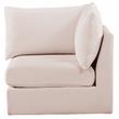 Bowery Hill Contemporary Deep Channel Tufted Soft Pink Velvet Corner