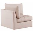 Bowery Hill Contemporary Deep Channel Tufted Soft Pink Velvet Corner
