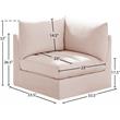 Bowery Hill Contemporary Deep Channel Tufted Soft Pink Velvet Corner