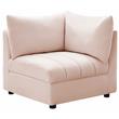 Bowery Hill Contemporary Deep Channel Tufted Soft Pink Velvet Corner
