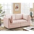 Bowery Hill Contemporary Deep Channel Tufted Soft Pink Velvet Modular Sofa