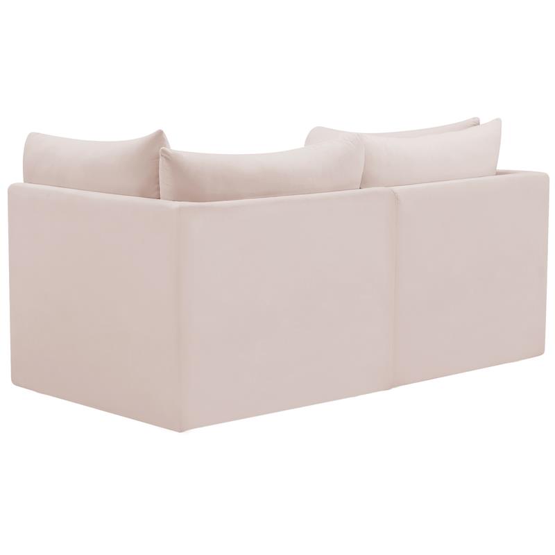 Bowery Hill Contemporary Deep Channel Tufted Soft Pink Velvet Modular Sofa