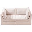 Bowery Hill Contemporary Deep Channel Tufted Soft Pink Velvet Modular Sofa
