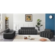 Bowery Hill Contemporary Deep Channel Tufted Soft Grey Velvet Chair