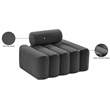 Bowery Hill Contemporary Deep Channel Tufted Soft Grey Velvet Chair