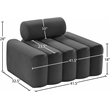 Bowery Hill Contemporary Deep Channel Tufted Soft Grey Velvet Chair