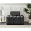 Bowery Hill Contemporary Deep Channel Tufted Soft Grey Velvet Chair