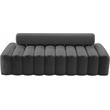 Bowery Hill Contemporary Deep Channel Tufted Soft Grey Velvet Sofa