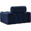 Bowery Hill Contemporary Deep Channel Tufted Soft Navy Velvet Chair