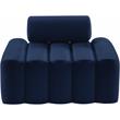 Bowery Hill Contemporary Deep Channel Tufted Soft Navy Velvet Chair