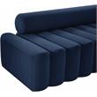 Bowery Hill Contemporary Deep Channel Tufted Soft Navy Velvet Chair