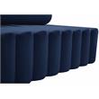 Bowery Hill Contemporary Deep Channel Tufted Soft Navy Velvet Chair