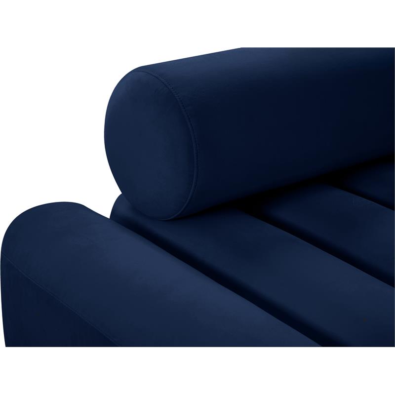 Bowery Hill Contemporary Deep Channel Tufted Soft Navy Velvet Chair