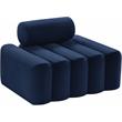 Bowery Hill Contemporary Deep Channel Tufted Soft Navy Velvet Chair