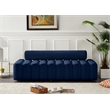 Bowery Hill Contemporary Deep Channel Tufted Soft Navy Velvet Sofa