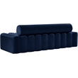 Bowery Hill Contemporary Deep Channel Tufted Soft Navy Velvet Sofa