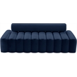 Bowery Hill Contemporary Deep Channel Tufted Soft Navy Velvet Sofa