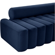Bowery Hill Contemporary Deep Channel Tufted Soft Navy Velvet Sofa
