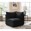 Bowery Hill Contemporary Deep Channel Tufted Soft Black Velvet Corner