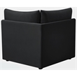 Bowery Hill Contemporary Deep Channel Tufted Soft Black Velvet Corner