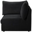 Bowery Hill Contemporary Deep Channel Tufted Soft Black Velvet Corner