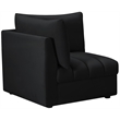 Bowery Hill Contemporary Deep Channel Tufted Soft Black Velvet Corner