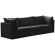 Bowery Hill Contemporary Deep Channel Tufted Soft Black Velvet Modular Sofa