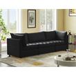 Bowery Hill Contemporary Deep Channel Tufted Soft Black Velvet Modular Sofa