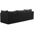 Bowery Hill Contemporary Deep Channel Tufted Soft Black Velvet Modular Sofa