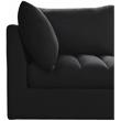 Bowery Hill Contemporary Deep Channel Tufted Soft Black Velvet Modular Sofa
