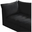 Bowery Hill Contemporary Deep Channel Tufted Soft Black Velvet Modular Sofa